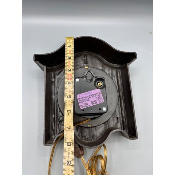 Vtg Spartus Electric Wall Clock With Floral Face Design Faux Wood Retro - Picture 6 of 6